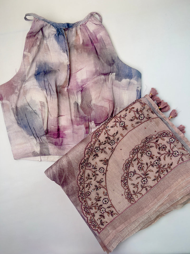 Lilac with readymade blouse