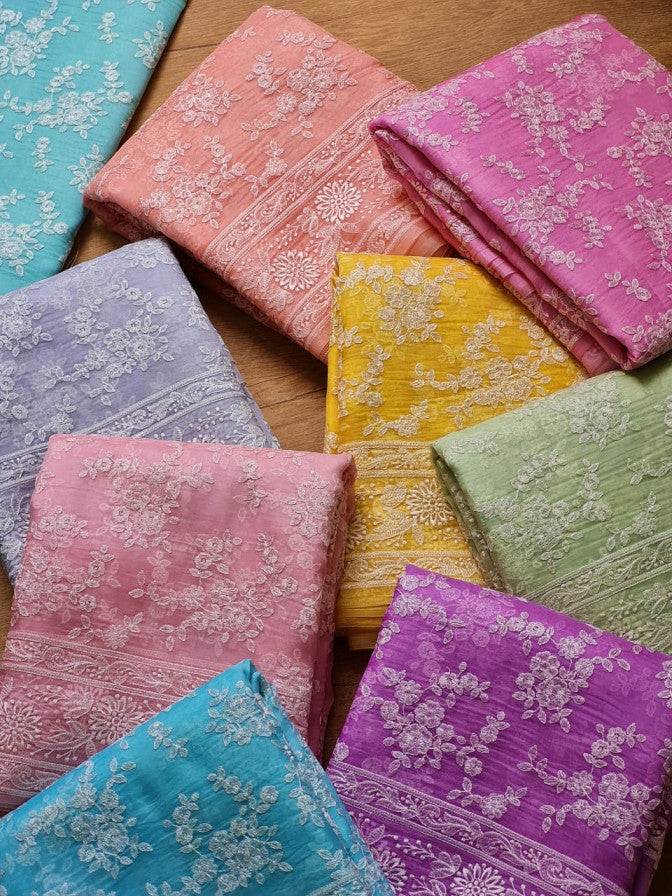 chikankari organza